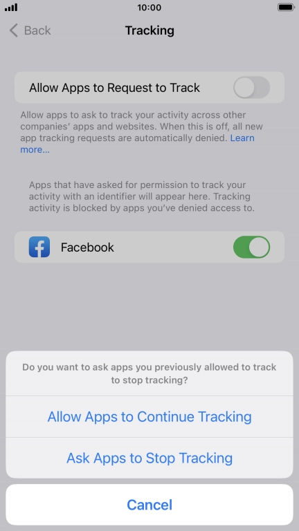 If you turn off the function, press the required setting.