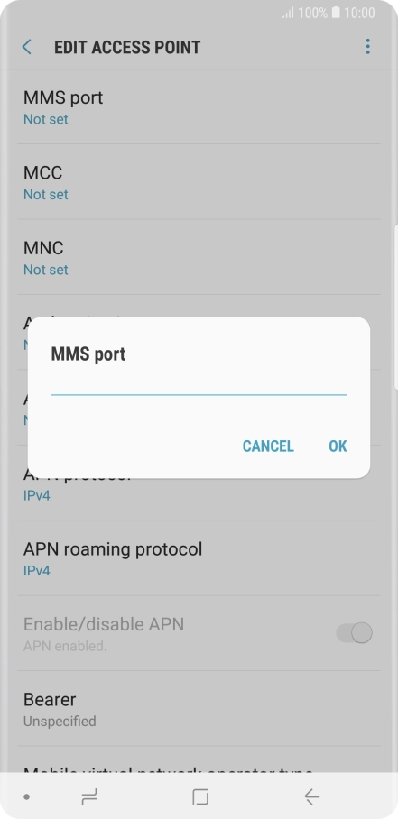 Key in 8080 and press OK.