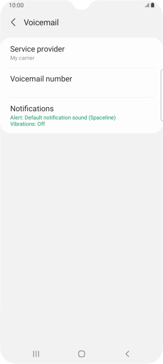 Press Voicemail number.