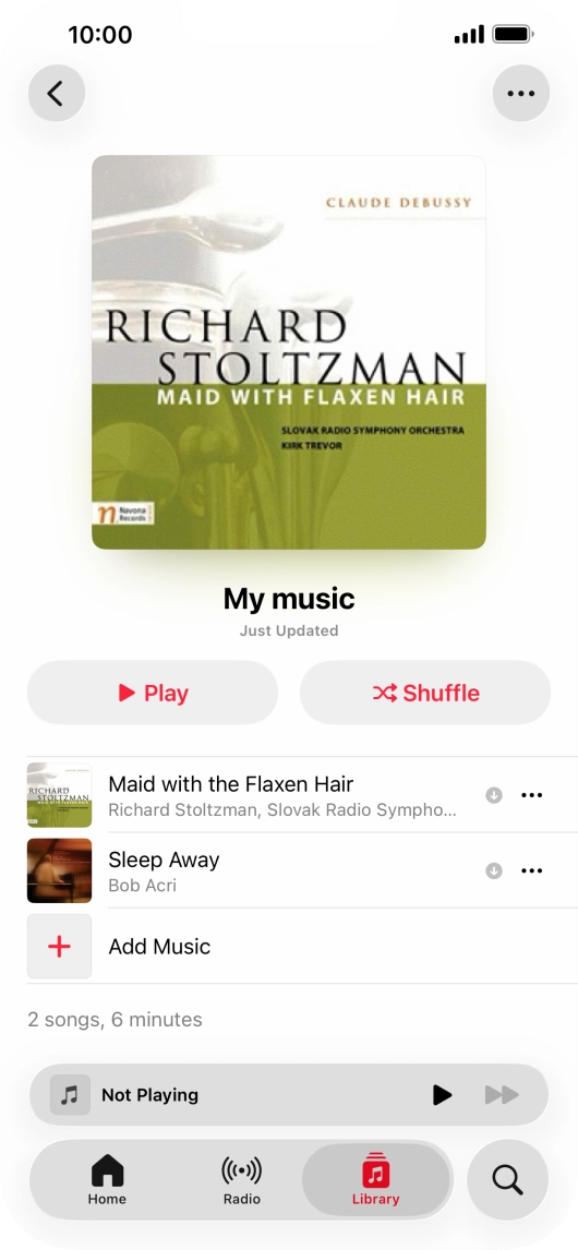 Go to the required category or playlist and press the required audio file.
