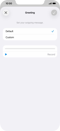 Press Default to select the default greeting.