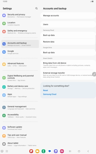 Press Manage accounts.
