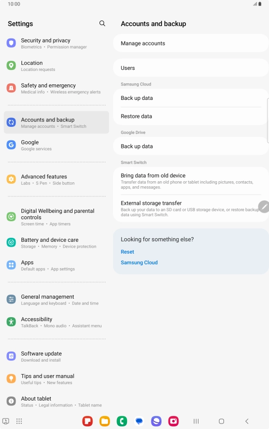 Press Manage accounts.