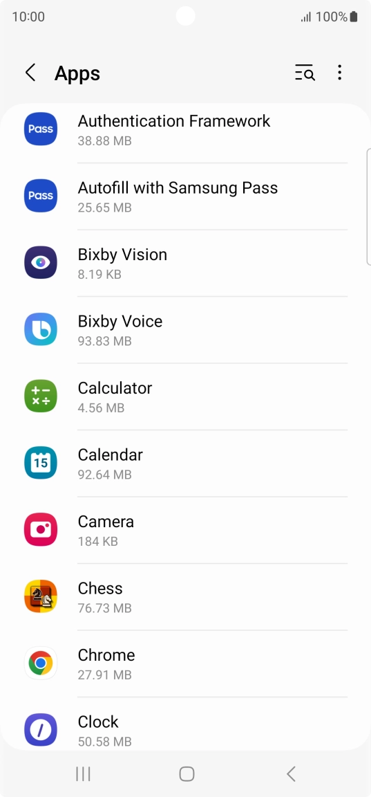Press the required app.