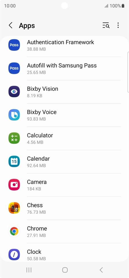 Press the required app.