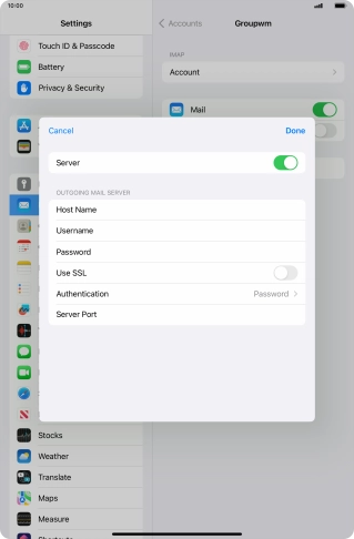 Press the indicator next to 
