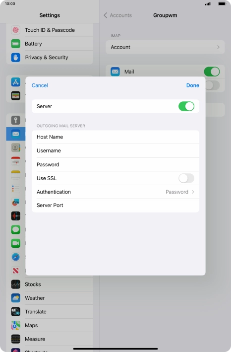 Press the indicator next to 
