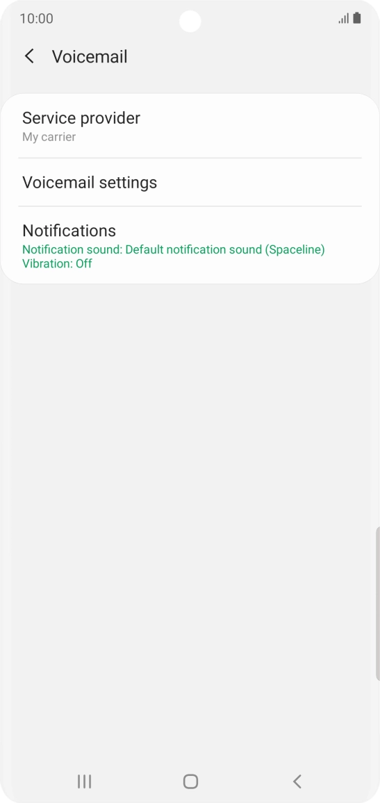 Press Voicemail settings.