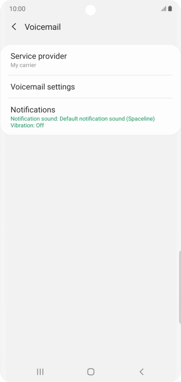 Press Voicemail settings.
