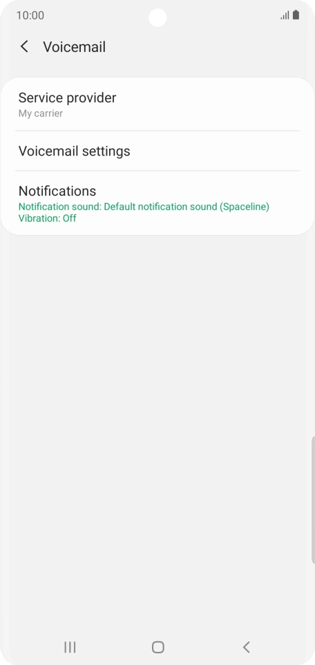 Press Voicemail settings.