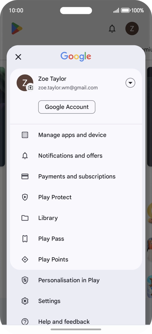 Press Manage apps and device.