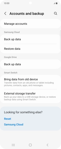 Press Manage accounts.