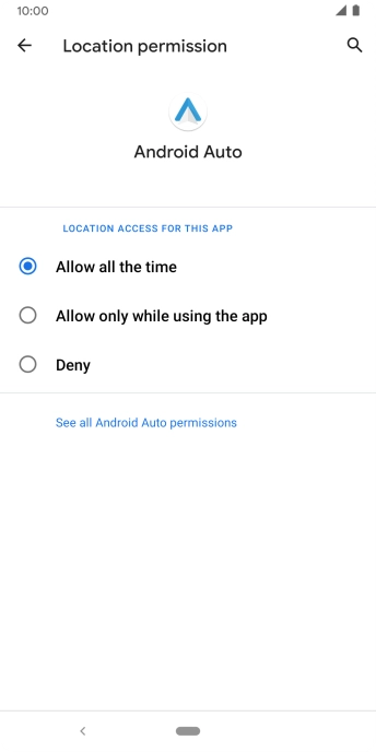 Press the required setting.