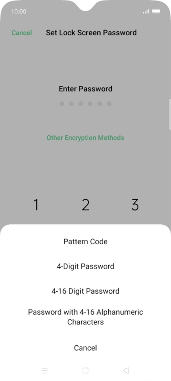 Press the required phone lock code and follow the instructions on the screen to create an additional phone lock code.