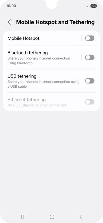 Press Mobile Hotspot.