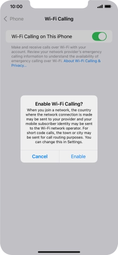 If you turn on the function, press Enable.