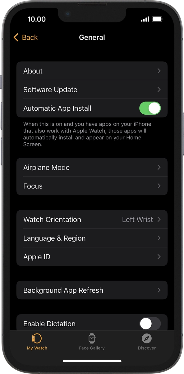 On your phone: Press Software Update. If a new software version is available, it's displayed. Follow the instructions on the screen to update the Apple Watch software.
