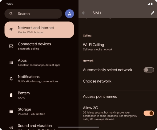 Press the indicator next to 