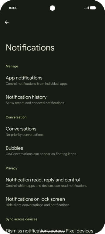 Press App notifications.