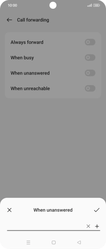 Key in +447953222222 and press the confirm icon.