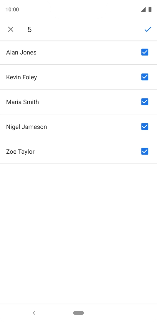 Press the fields next to the required contacts.