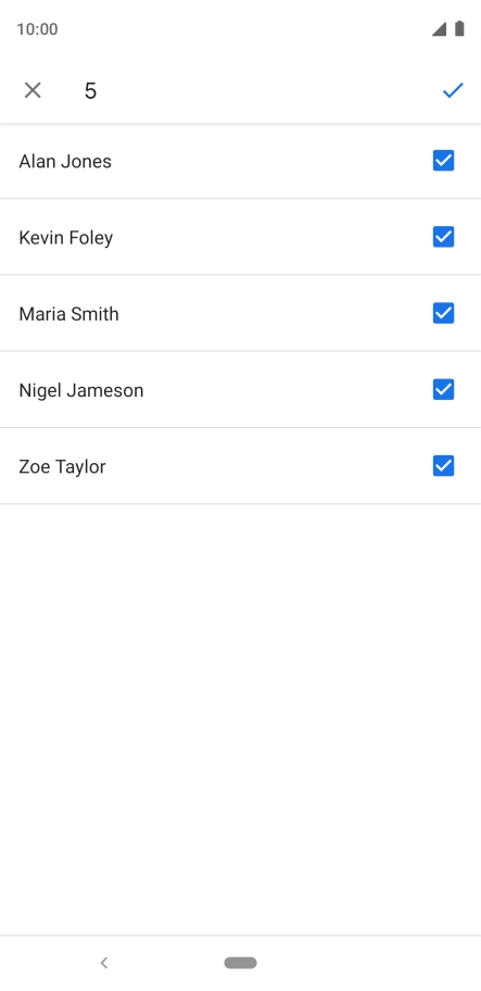 Press the fields next to the required contacts.