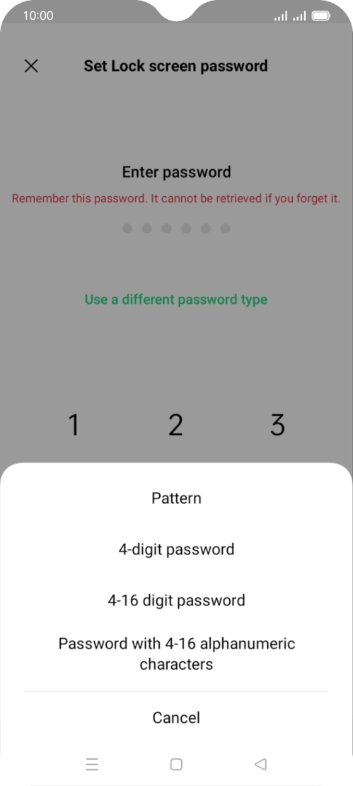 Press the required phone lock code and follow the instructions on the screen to create an additional phone lock code.