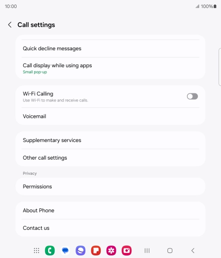 Press Supplementary services.