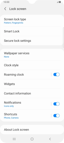 Press Screen lock type and key in the additional phone lock code you created earlier.