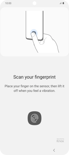 Follow the instructions on the screen to create the phone lock code using your fingerprint.