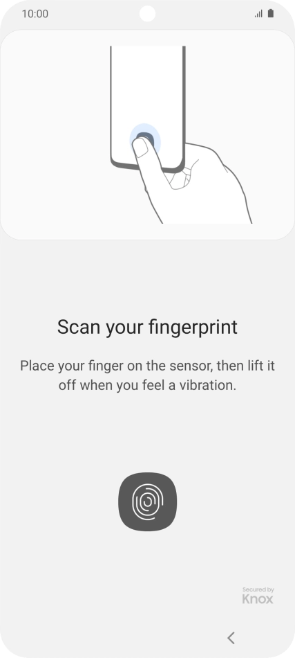 Follow the instructions on the screen to create the phone lock code using your fingerprint.