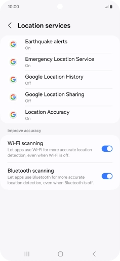 Press Location Accuracy.