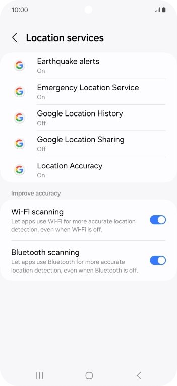 Press Location Accuracy.