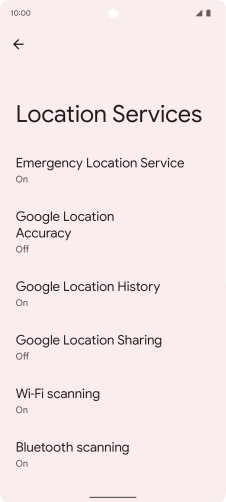 Press Google Location Accuracy.