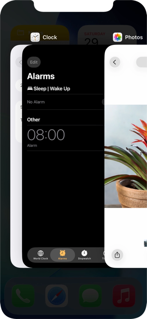 Slide upwards on the required application to end it.