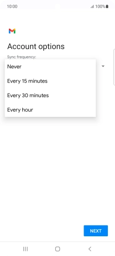 Press the required setting.