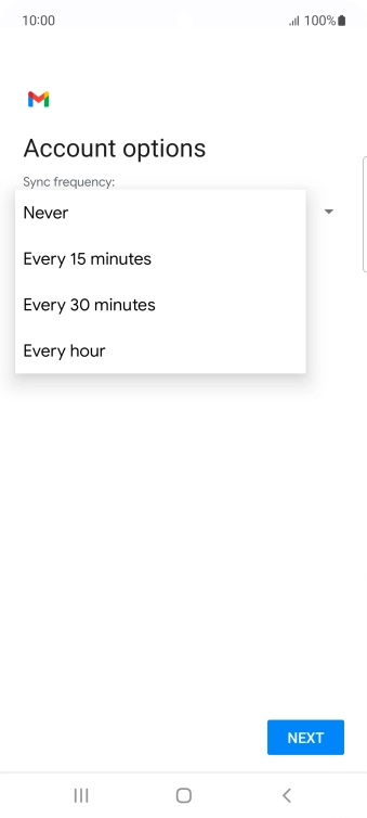 Press the required setting.