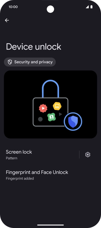 Press Screen lock and key in the additional phone lock code you created earlier.