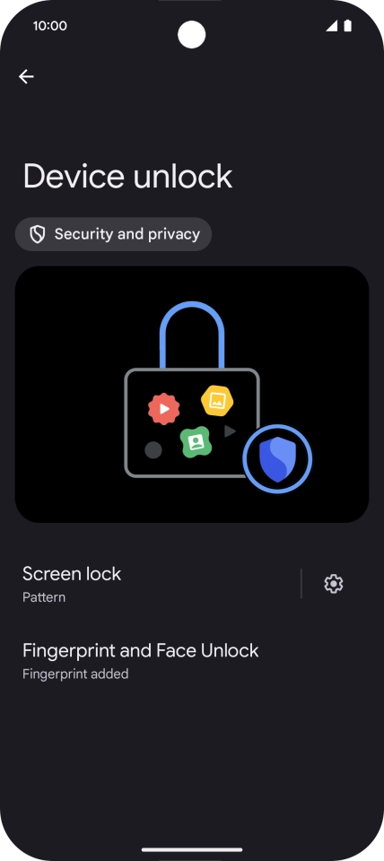 Press Screen lock and key in the additional phone lock code you created earlier.