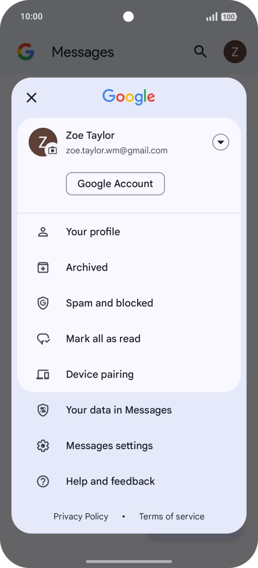 Press Messages settings.