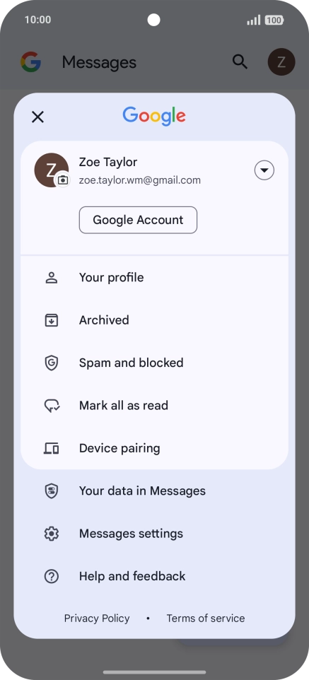 Press Messages settings.