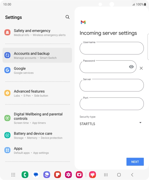 Press the field below 
