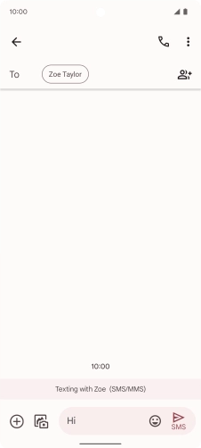 Press the send icon when you've finished your SMS.