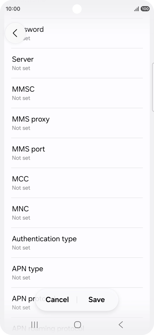Press MMS proxy.
