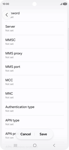 Press MMS proxy.