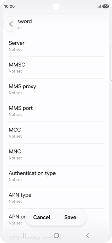 Press MMS proxy.