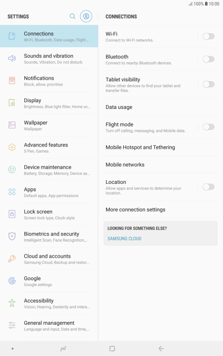 Press Mobile Hotspot and Tethering.