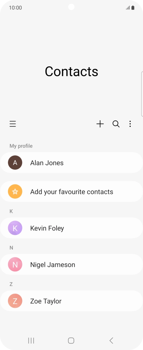 Press the new contact icon.