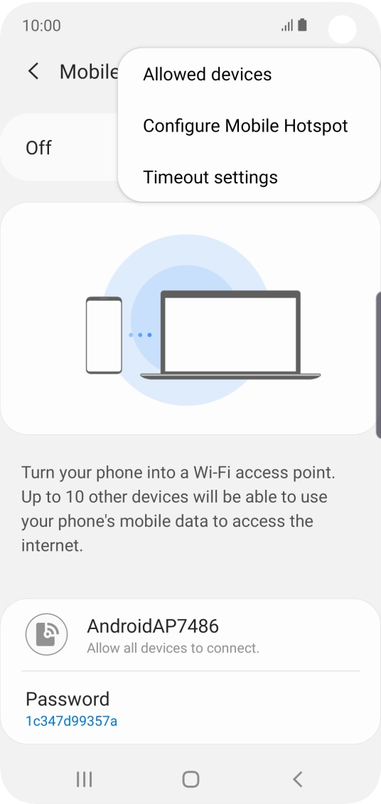 Press Configure Mobile Hotspot.