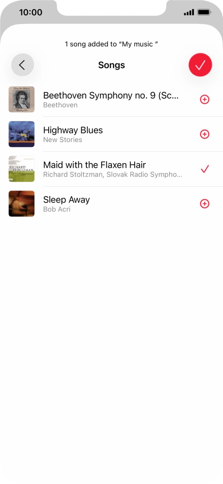 Press the confirm icon.